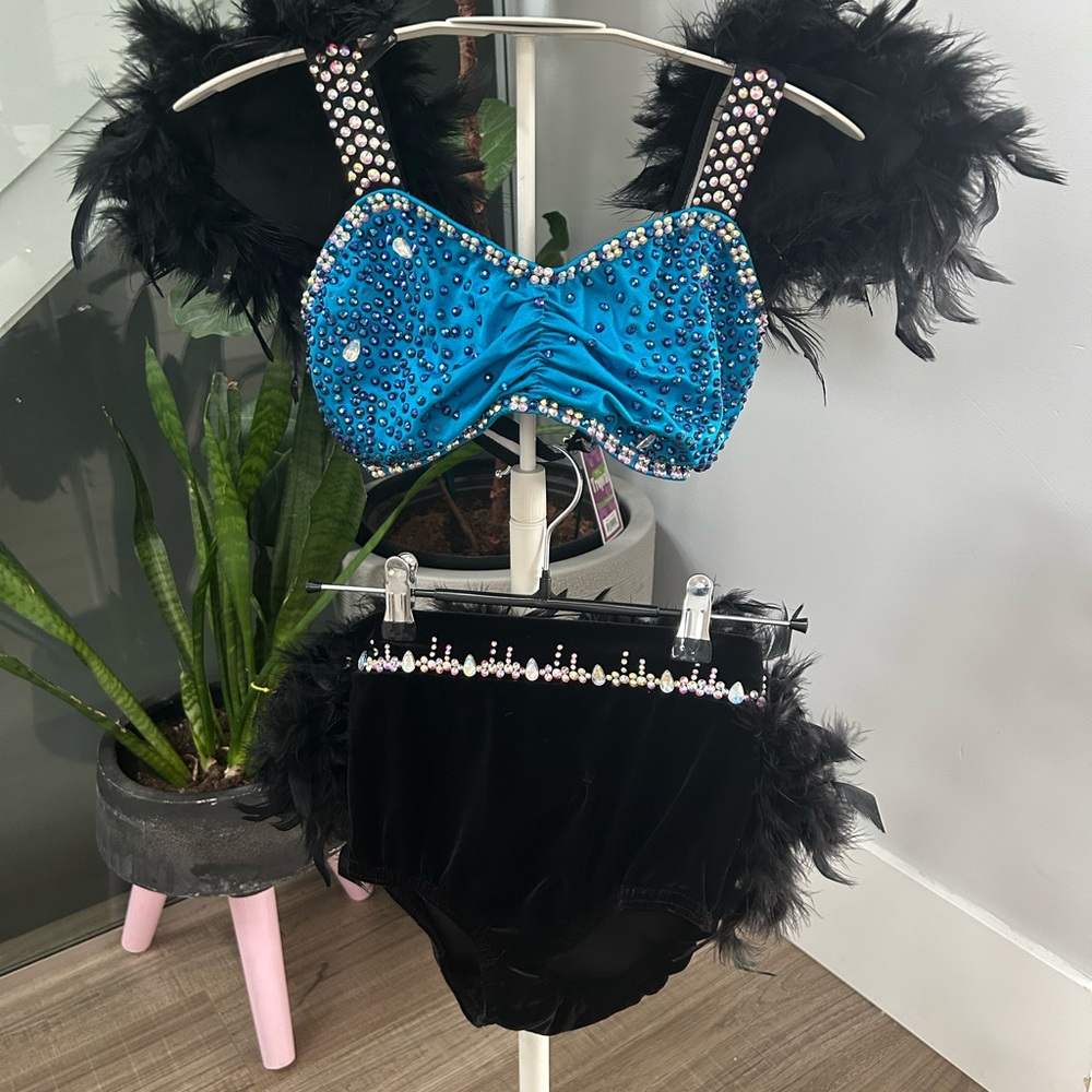 Blue and Black Kids Dance Costume